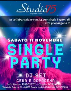 Single Party una occasione per divertirsi e fare conoscenze